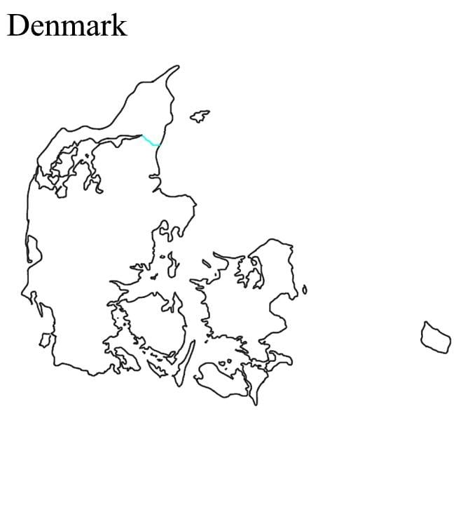 blank kort over danmark