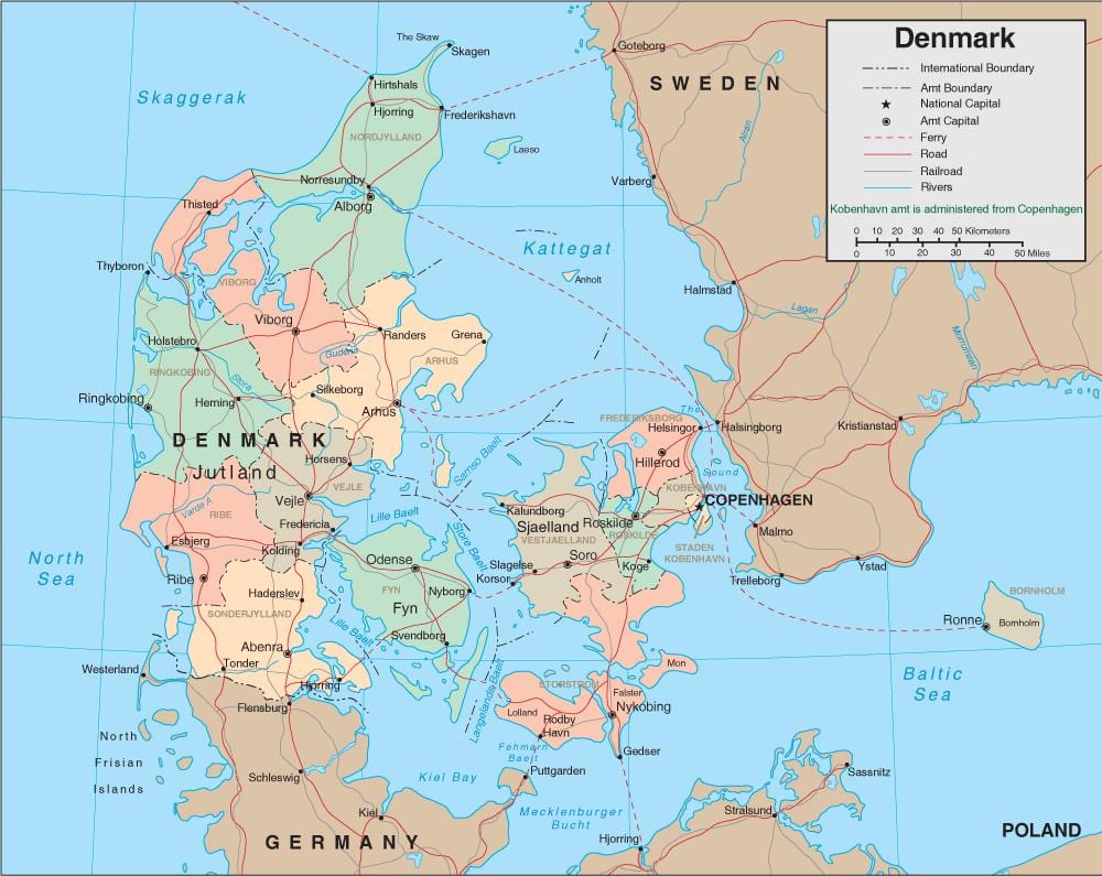 Kort over danmark færge 
