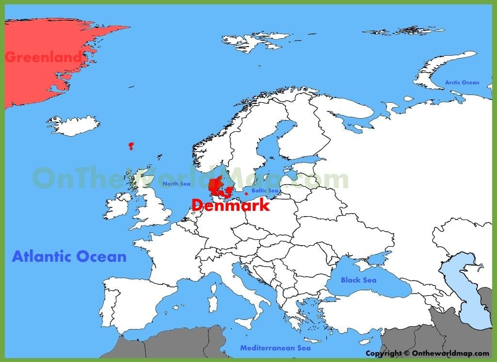 københavn, danmark-kort over europa