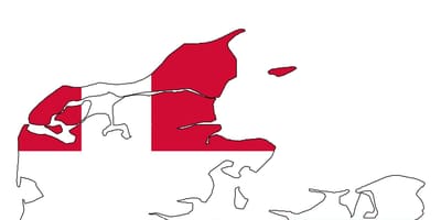 Kort over danmark flag 