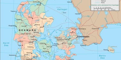 Kort over danmark-floden