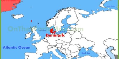 København, danmark-kort over europa
